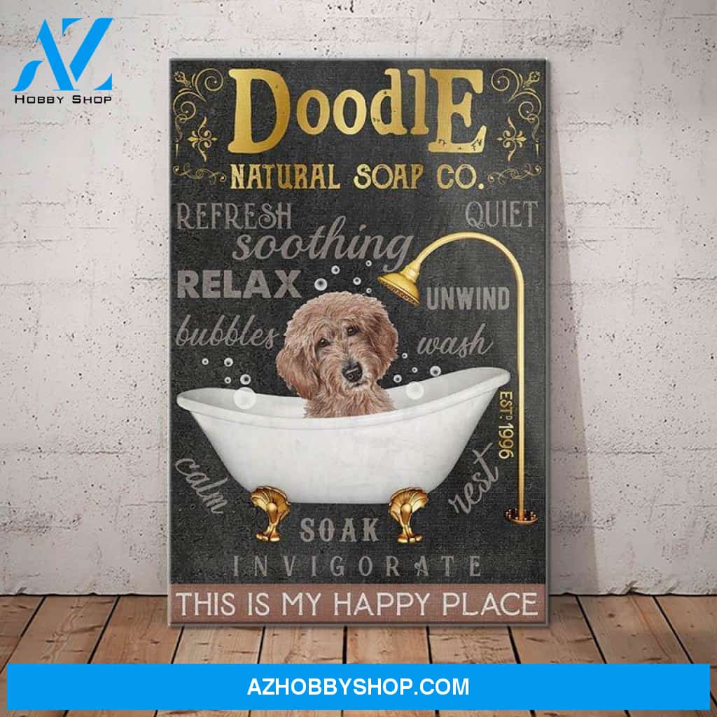 Goldendoodle Dog Natural Bath Soap Company Canvas Wall Art, Wall Decor Visual Art
