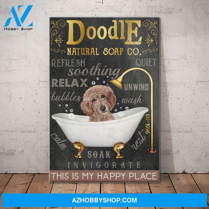Goldendoodle Dog Natural Bath Soap Company Canvas Wall Art, Wall Decor Visual Art