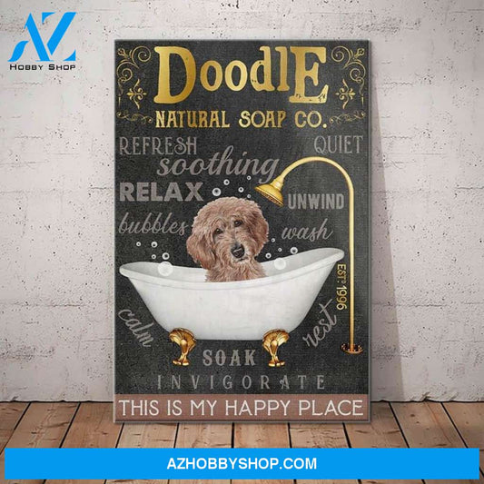 Goldendoodle Dog Natural Bath Soap Company Canvas Wall Art, Wall Decor Visual Art