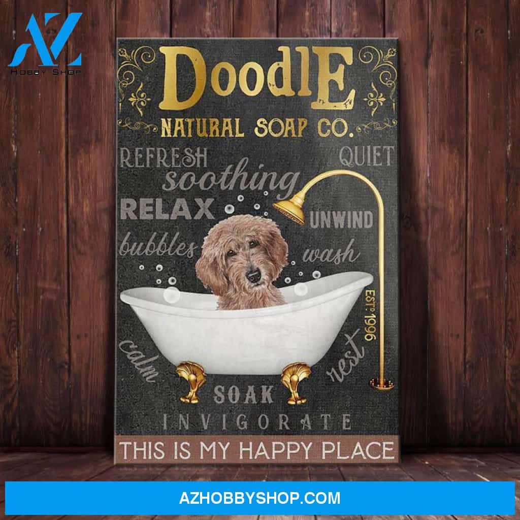 Goldendoodle Dog Natural Bath Soap Company Canvas Wall Art, Wall Decor Visual Art