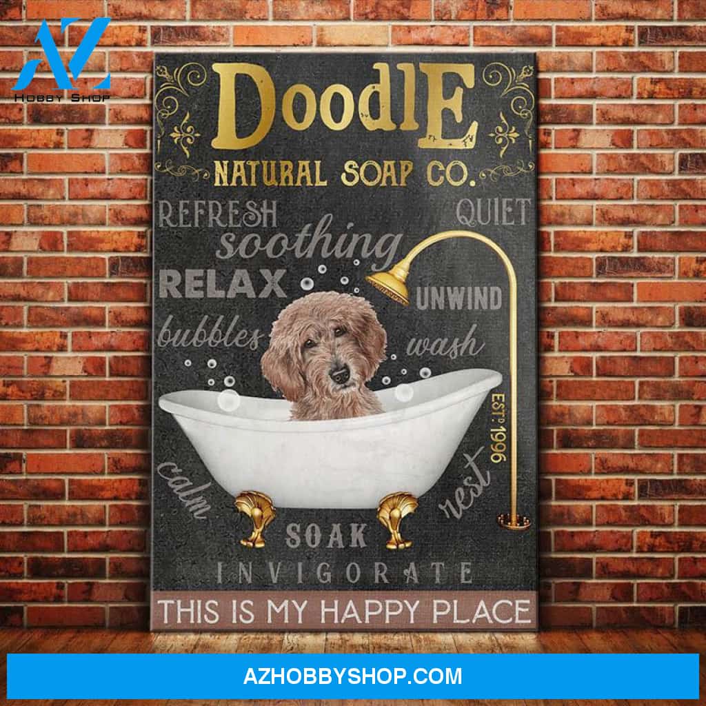 Goldendoodle Dog Natural Bath Soap Company Canvas Wall Art, Wall Decor Visual Art