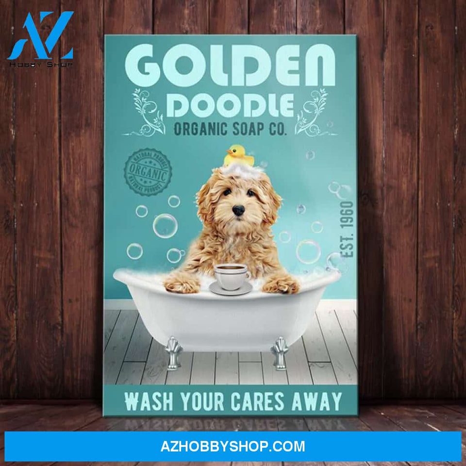 Goldendoodle Dog Organic Soap Company Canvas Wall Art, Wall Decor Visual Art