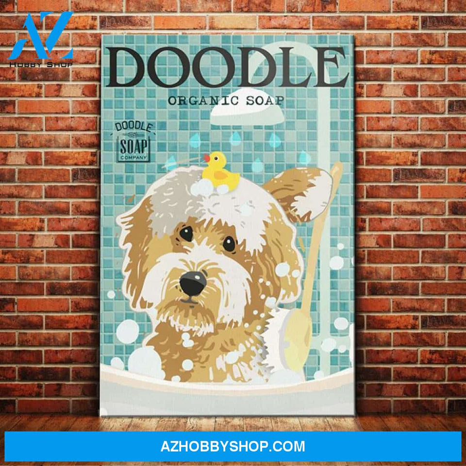 Goldendoodle Dog Organic Soap Company Canvas Wall Art, Wall Decor Visual Art
