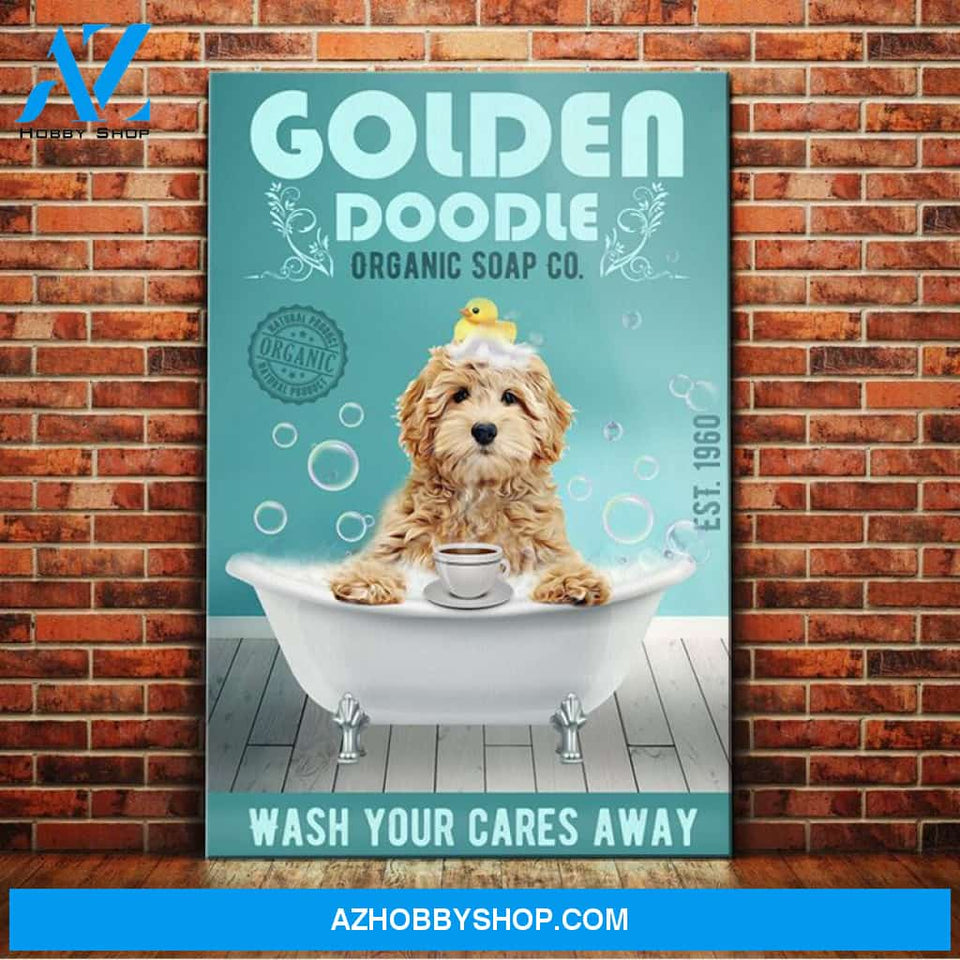 Goldendoodle Dog Organic Soap Company Canvas Wall Art, Wall Decor Visual Art