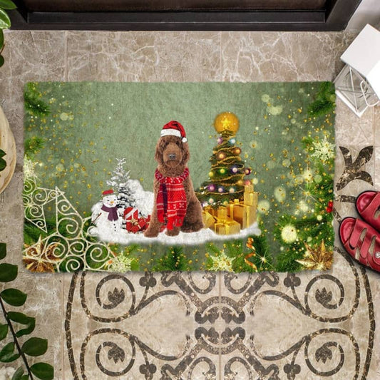Goldendoodle Merry Christmas Doormat