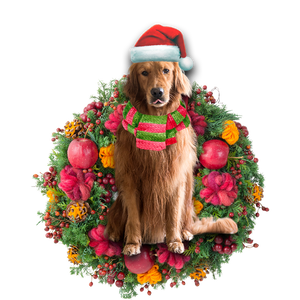Godmerch- Ornament- Golden Retriever Christmas Ornament, Happy Christmas Ornament, Car Ornament