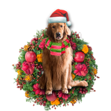 Godmerch- Ornament- Golden Retriever Christmas Ornament, Happy Christmas Ornament, Car Ornament