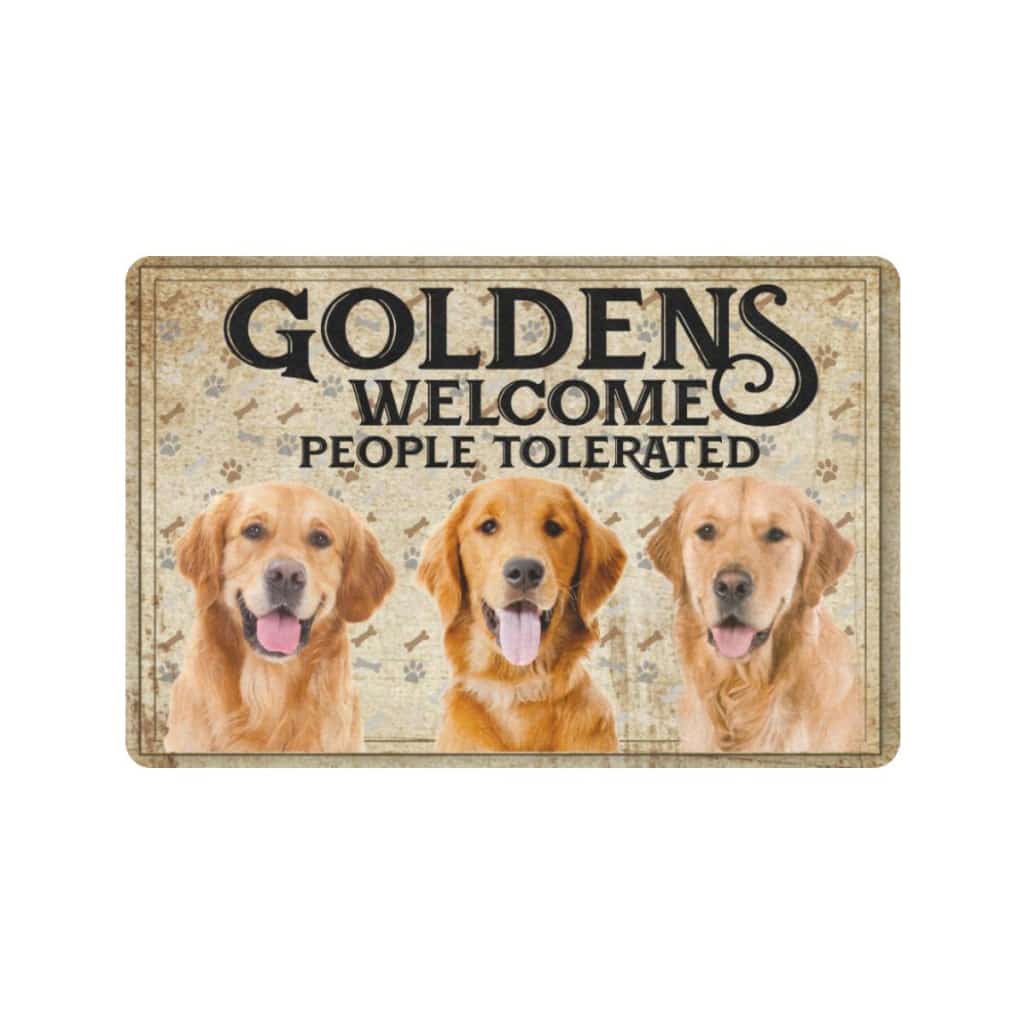 Goldens Retriever Welcome People Dogs Lover Doormat Welcome Mat