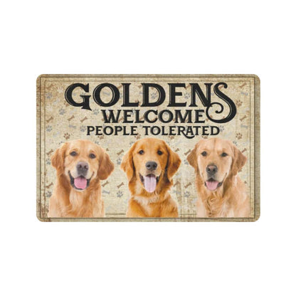 Goldens Retriever Welcome People Dogs Lover Doormat Welcome Mat