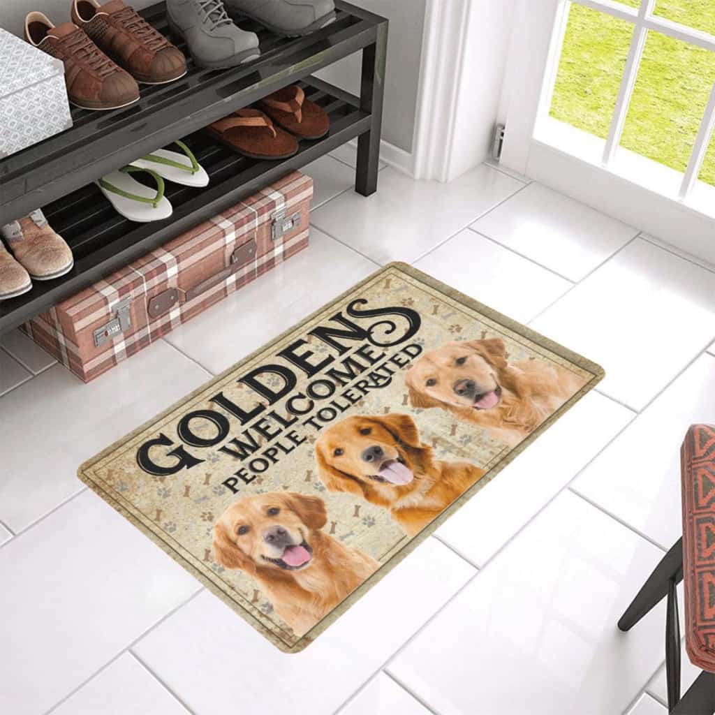 Goldens Retriever Welcome People Dogs Lover Doormat Welcome Mat