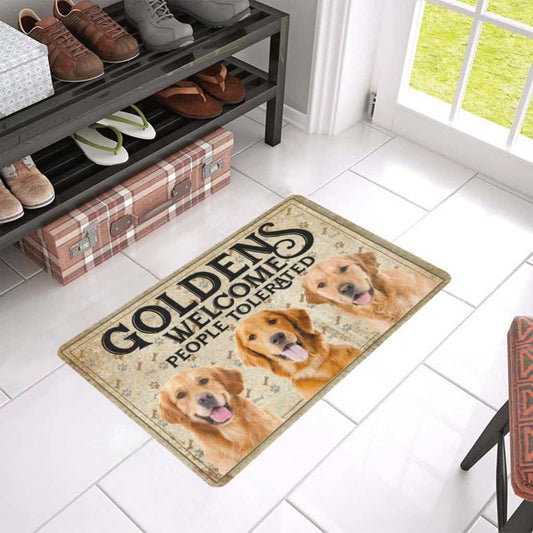 Goldens Retriever Welcome People Dogs Lover Doormat Welcome Mat