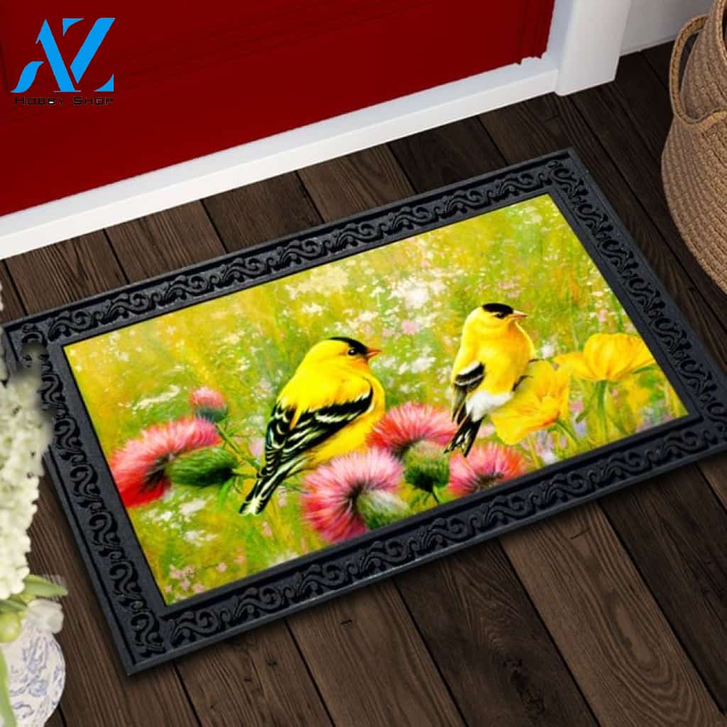 Goldfinch Floral Doormat - 18" x 30"