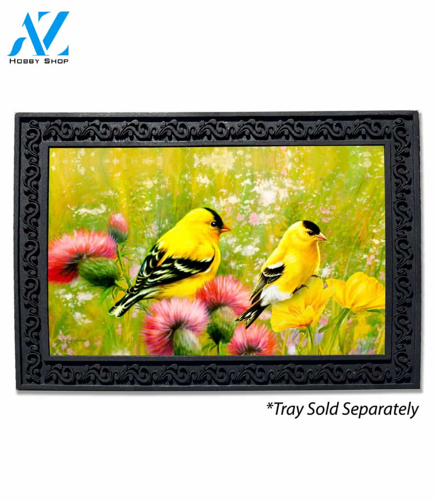 Goldfinch Floral Doormat - 18" x 30"