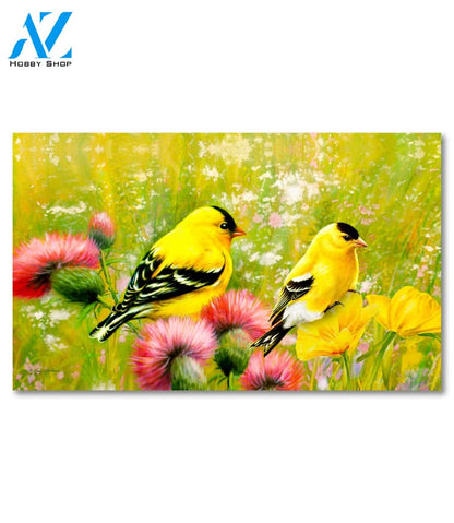 Goldfinch Floral Doormat - 18" x 30"