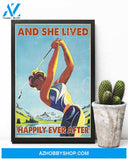 Golf And She Lived Happily Ever After Vertical Gift Family Canvas Wall Art