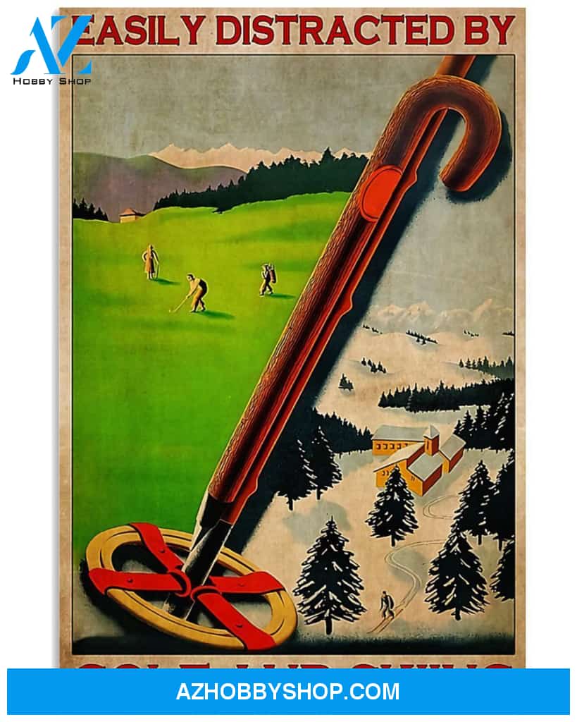 Golf And Skiing Vertical Wall Hanging, Wall Decor Visual Art