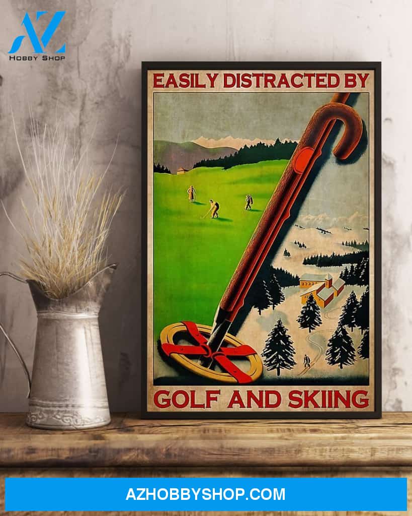 Golf And Skiing Vertical Wall Hanging, Wall Decor Visual Art