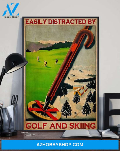 Golf And Skiing Vertical Wall Hanging, Wall Decor Visual Art