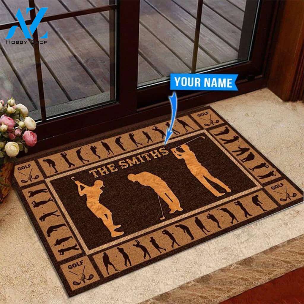 Golf Basic Brown Custom Doormat