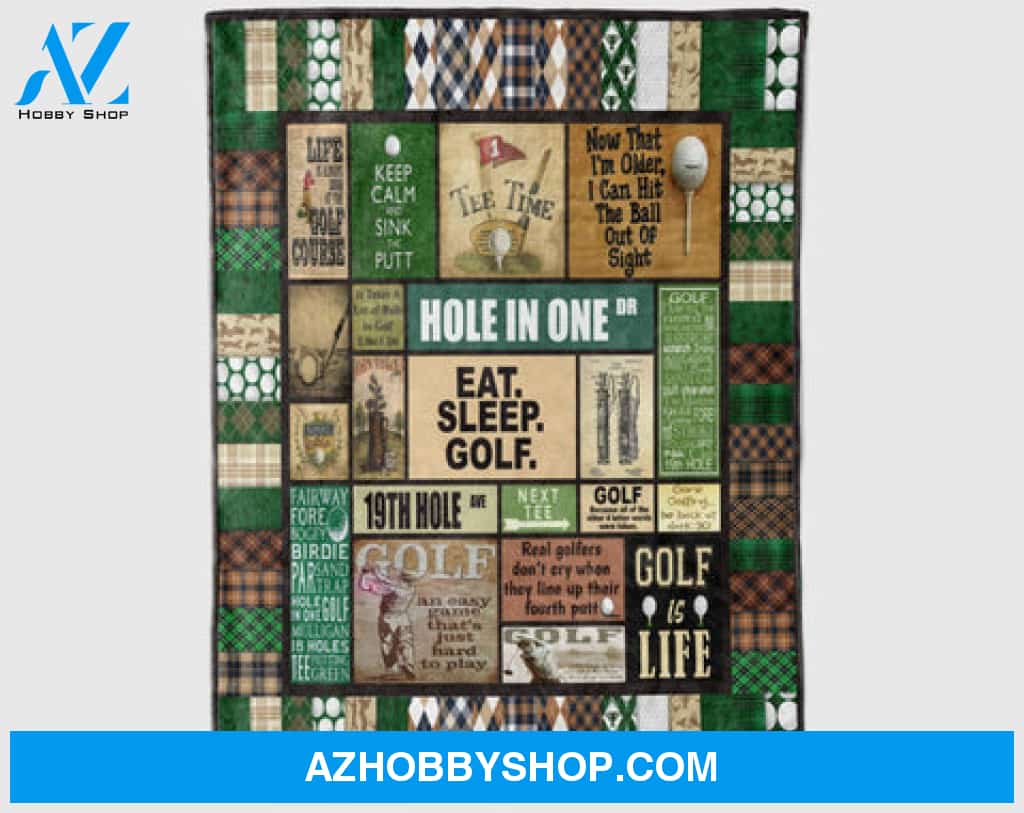 Golf Blanket, Eat Sleep Golf, Golf is Life Fleece Blanket Gift for Golfer Gift for Golf Lovers