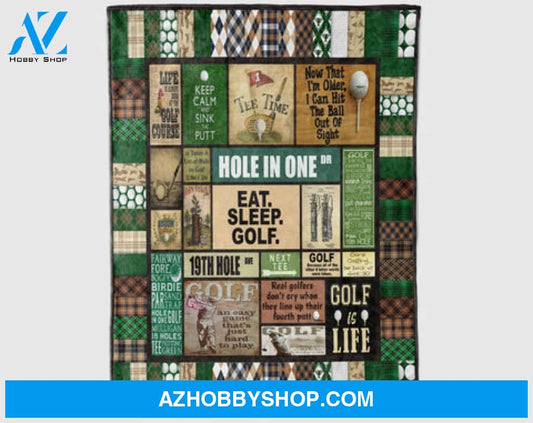 Golf Blanket, Eat Sleep Golf, Golf is Life Fleece Blanket Gift for Golfer Gift for Golf Lovers