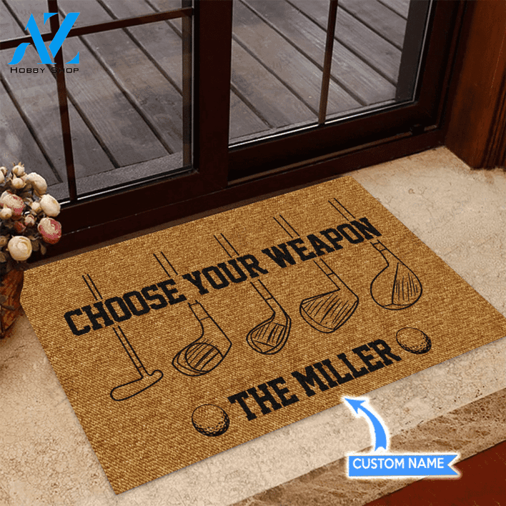 Golf Choose your weapon Custom Doormat