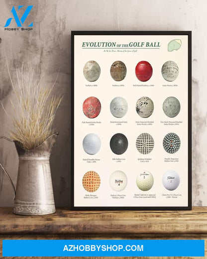 Golf Evolution Of The Golf Ball Vertical Art Canvas, Wall Decor Visual Art