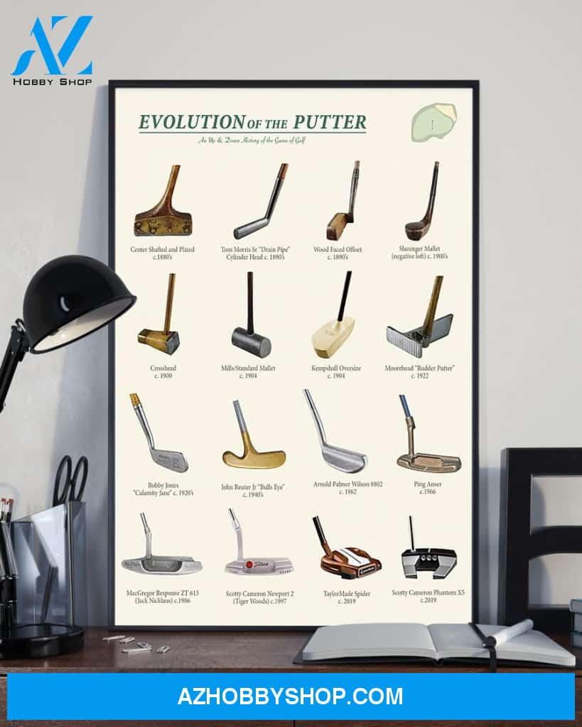 Golf Evolution Of The Putter Vertical Canvas Gift, Wall Decor Visual Art
