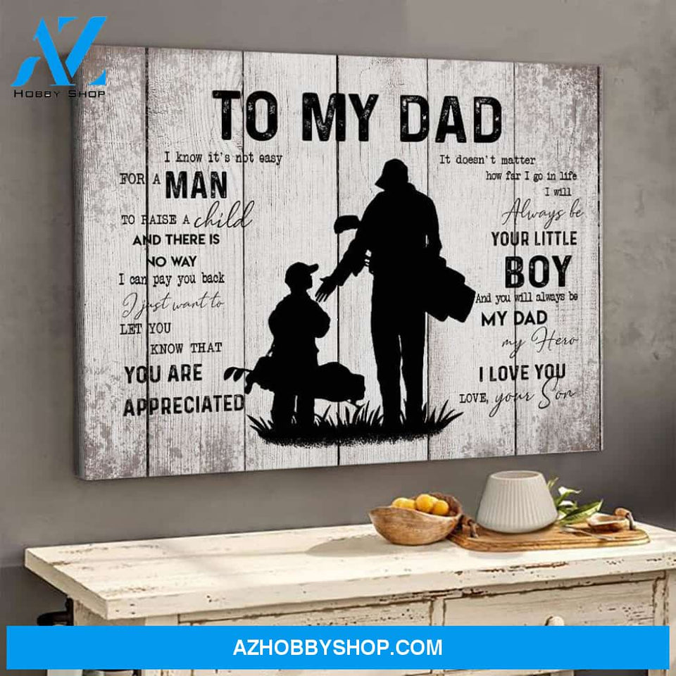 Golf Gift For Dad From Son Dad Golfer Canvas Golf Wall Art