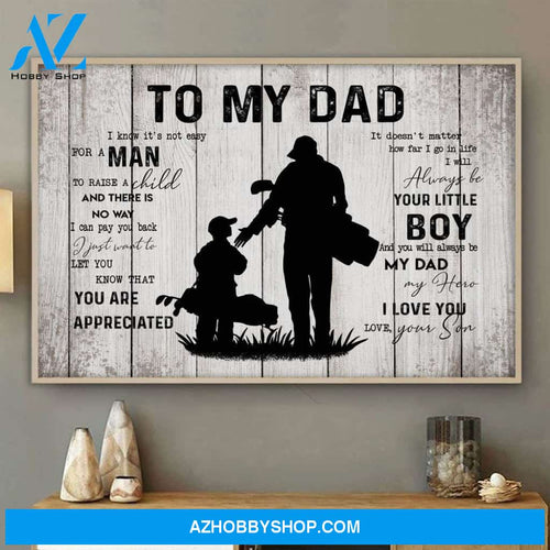 Golf Gift for dad From Son Golfing Lover Poster Birthday Gift For Dad Wall Art