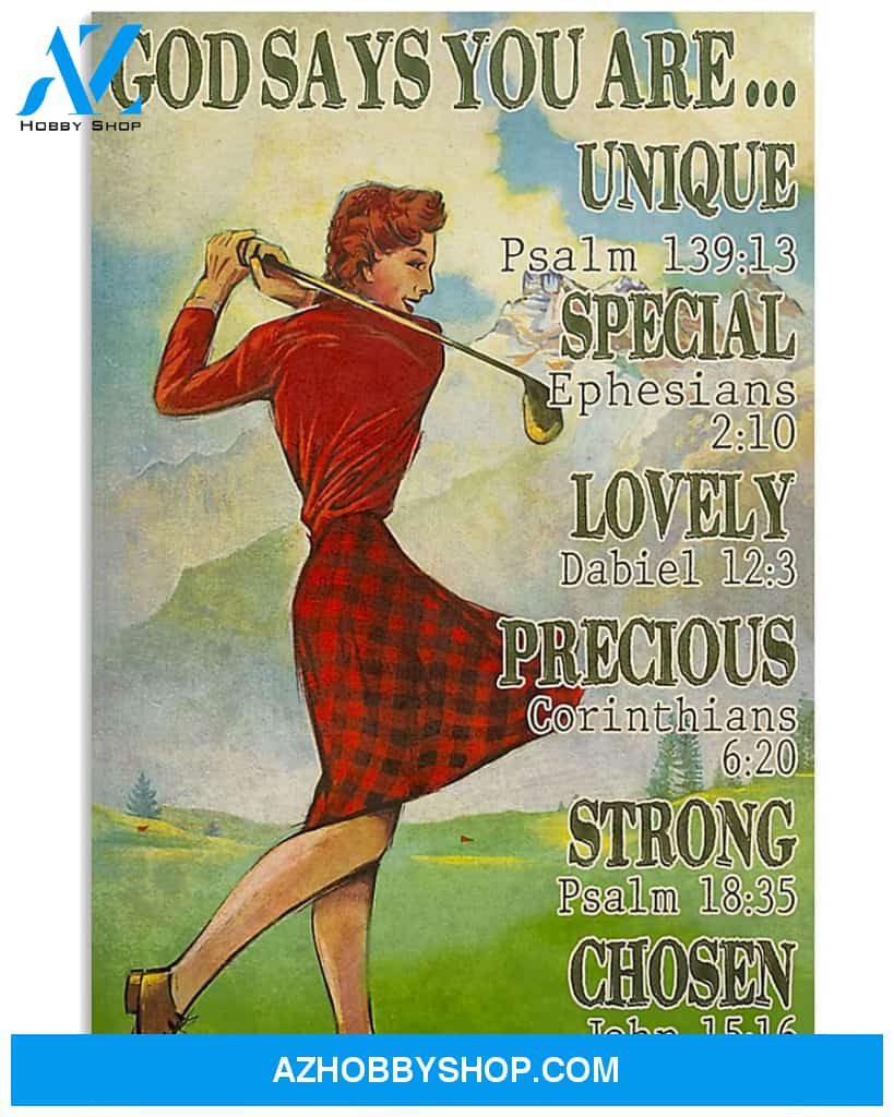 Golf God Says You Are Vertical Art Canvas, Wall Decor Visual Art