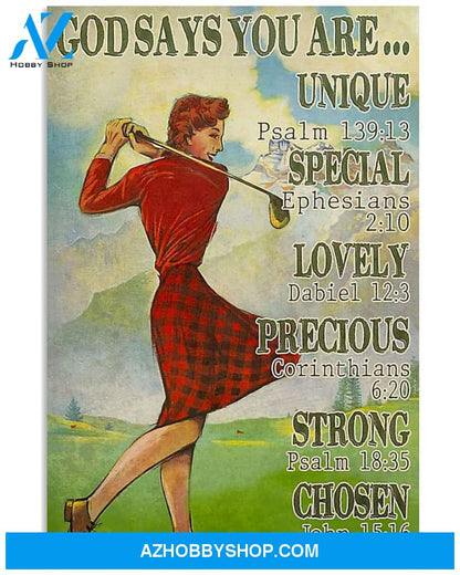 Golf God Says You Are Vertical Art Canvas, Wall Decor Visual Art