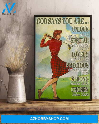 Golf God Says You Are Vertical Art Canvas, Wall Decor Visual Art