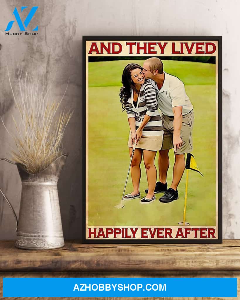 Golf Happily Ever After Vertical Canvas Gift, Wall Decor Visual Art