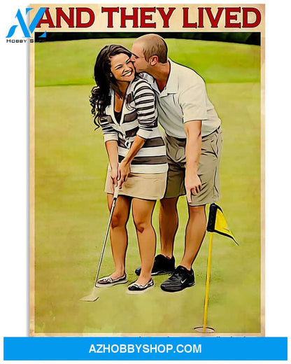 Golf Happily Ever After Vertical Canvas Gift, Wall Decor Visual Art