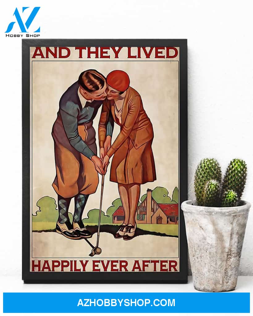 Golf Happily Ever After Vertical Canvas Gift, Wall Decor Visual Art
