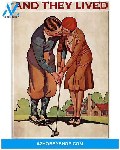 Golf Happily Ever After Vertical Canvas Gift, Wall Decor Visual Art
