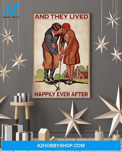 Golf Happily Ever After Vertical Canvas Gift, Wall Decor Visual Art