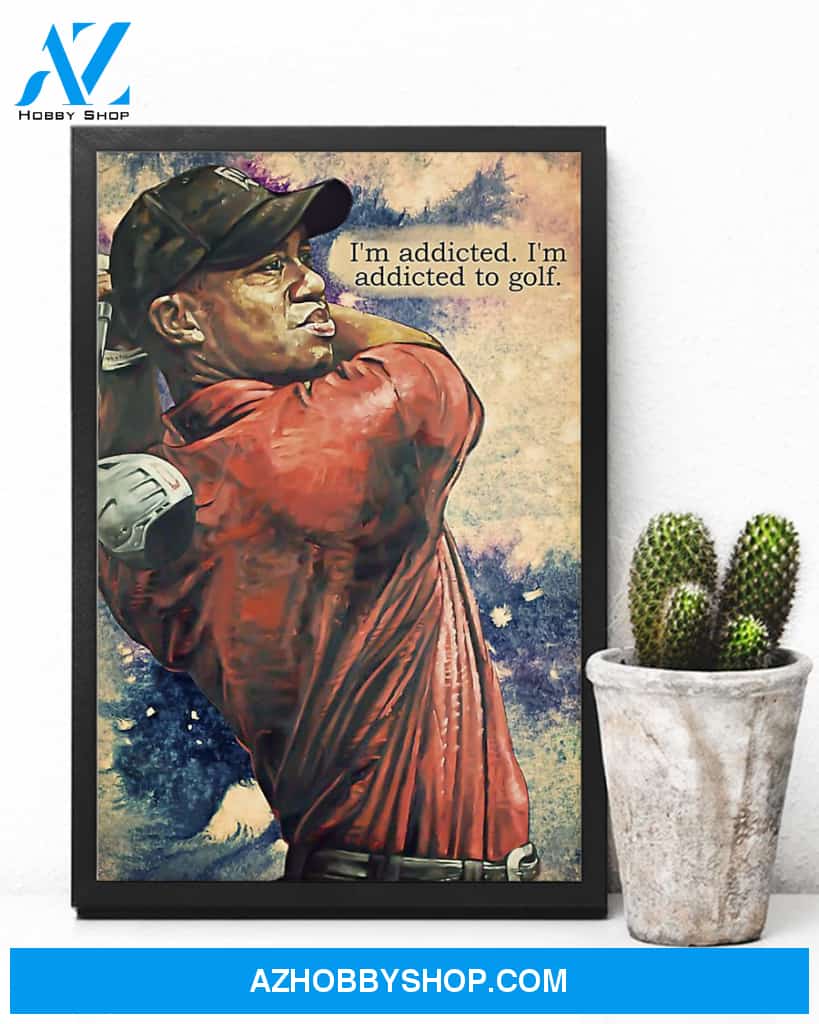 Golf I'm Addicted Vertical Canvas Painting, Wall Decor Visual Art