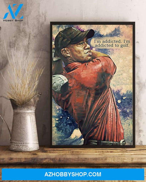 Golf I'm Addicted Vertical Canvas Painting, Wall Decor Visual Art