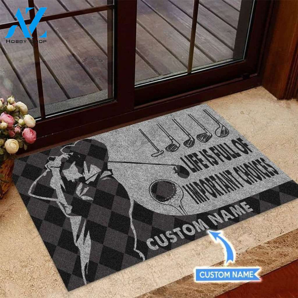 Golf Important choices Custom Doormat | Welcome Mat | House Warming Gift