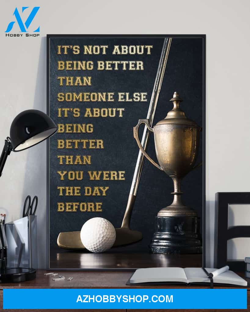 Golf It's About Being Better Vertical Canvas Prints, Wall Decor Visual Art