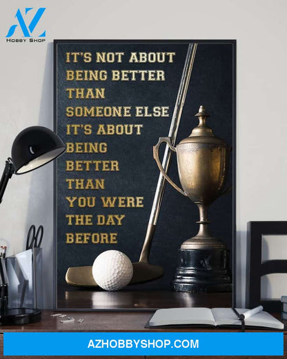 Golf It's About Being Better Vertical Canvas Prints, Wall Decor Visual Art