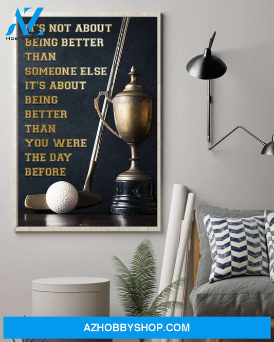 Golf It's About Being Better Vertical Canvas Prints, Wall Decor Visual Art