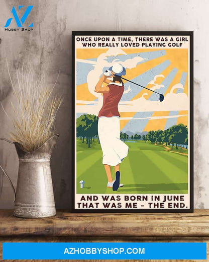 Golf Once Upon A Time Vertical Art Canvas, Wall Decor Visual Art