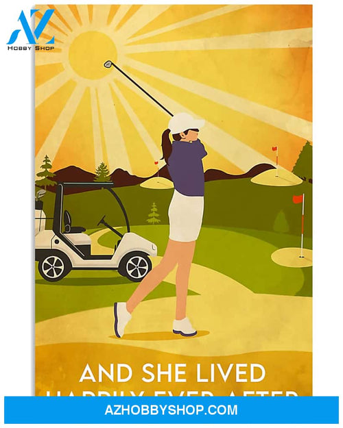 Golf Poster And She Lived Happily Ever After Wall Decor