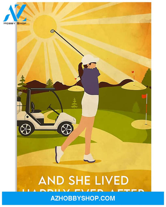 Golf Poster And She Lived Happily Ever After Wall Decor
