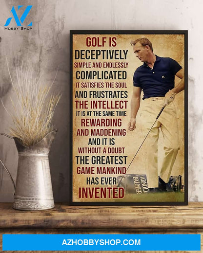 Golf Satisfies The Soul Vertical Wall Hanging, Wall Decor Visual Art