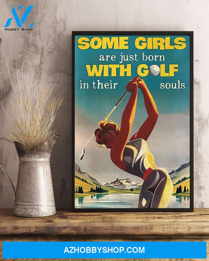 Golf Some Girls Vertical Canvas Painting, Wall Decor Visual Art