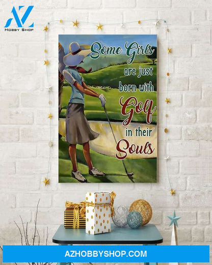 Golf Some Girls Vertical Wall Hanging, Wall Decor Visual Art